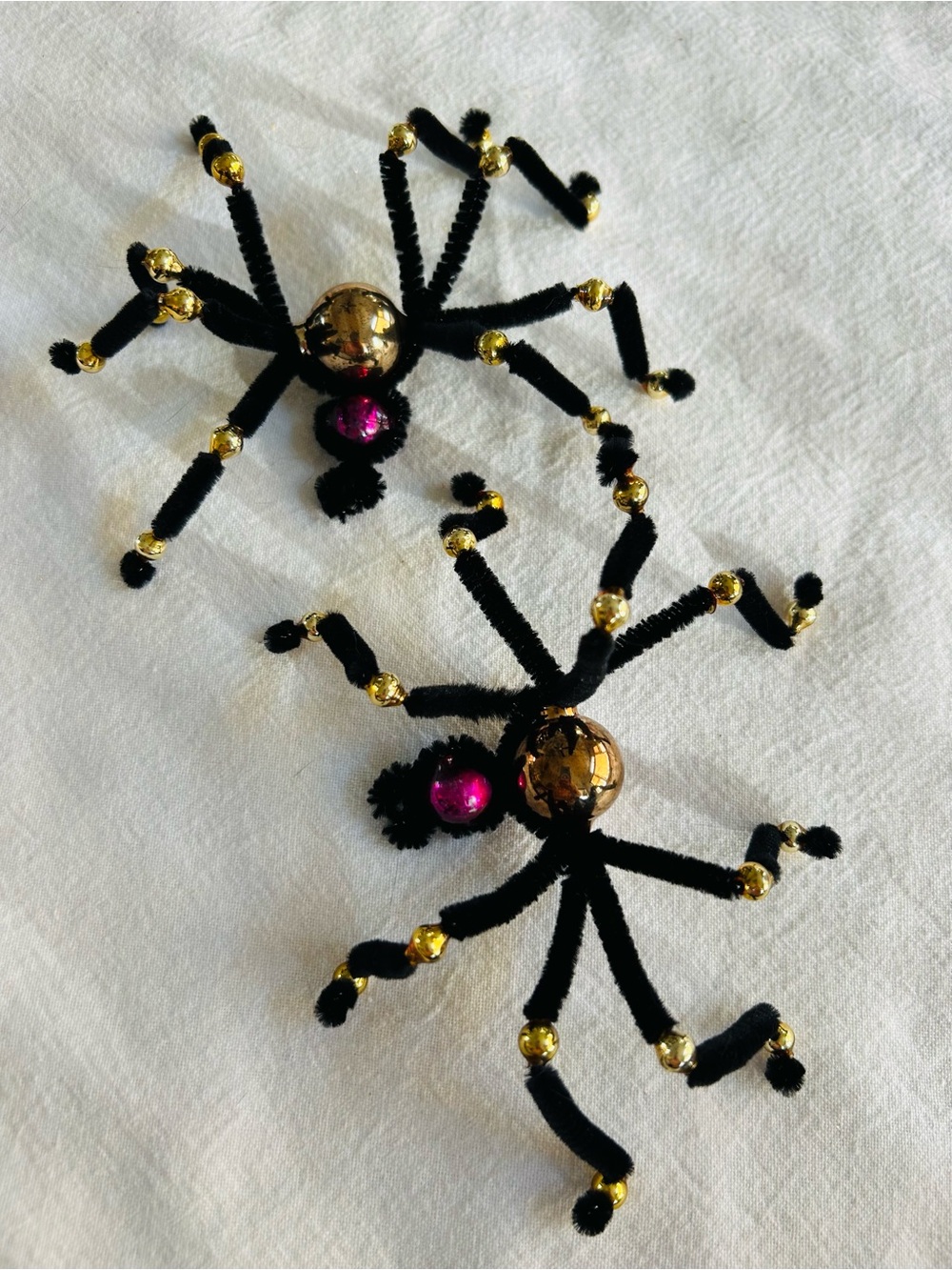 Vintage repurposed Halloween spiders